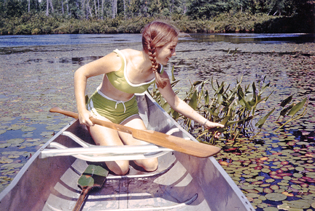 Moss Lake Camp for Girls - Senior Camp Canoeing -Exploring the Lake